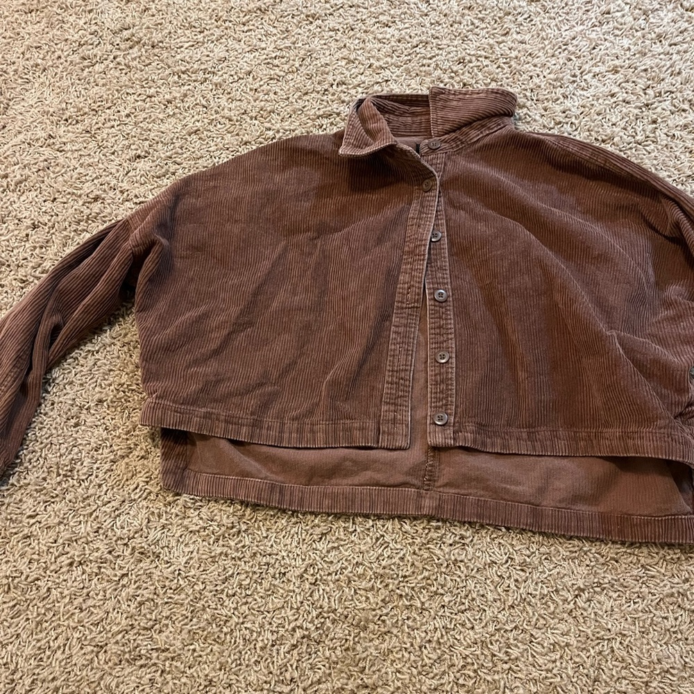 Cropped brown corduroy jacket